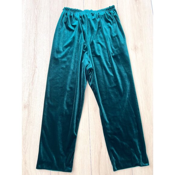VTG Diane Von Furstenberg The Color Authority Green Velvet High Waisted Pants M - Picture 7 of 15